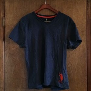 Black U.S. Polo Association V-neck T-shirt